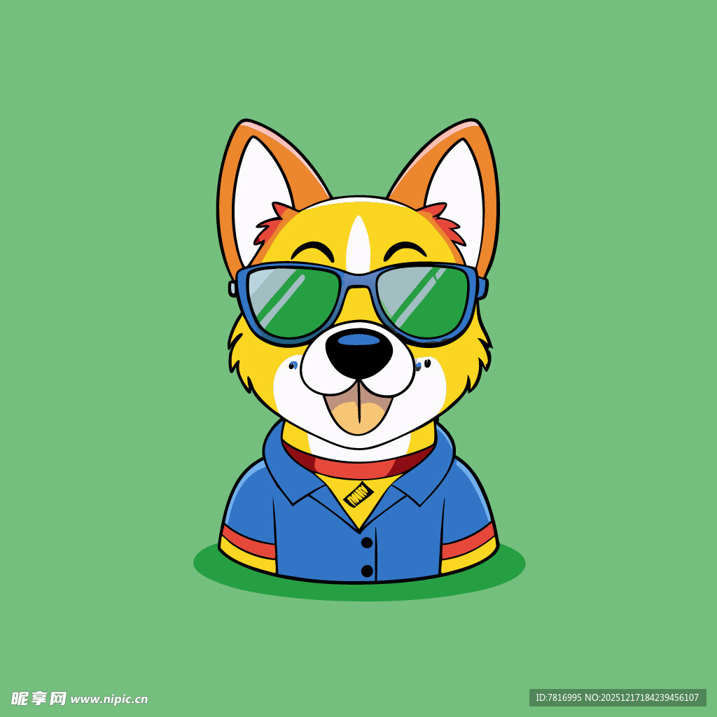 戴墨镜的时尚狗狗