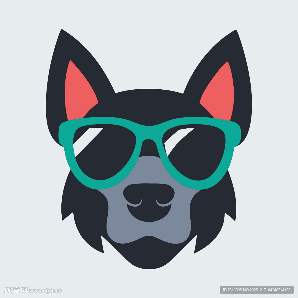 戴墨镜的卡通狗狗形象