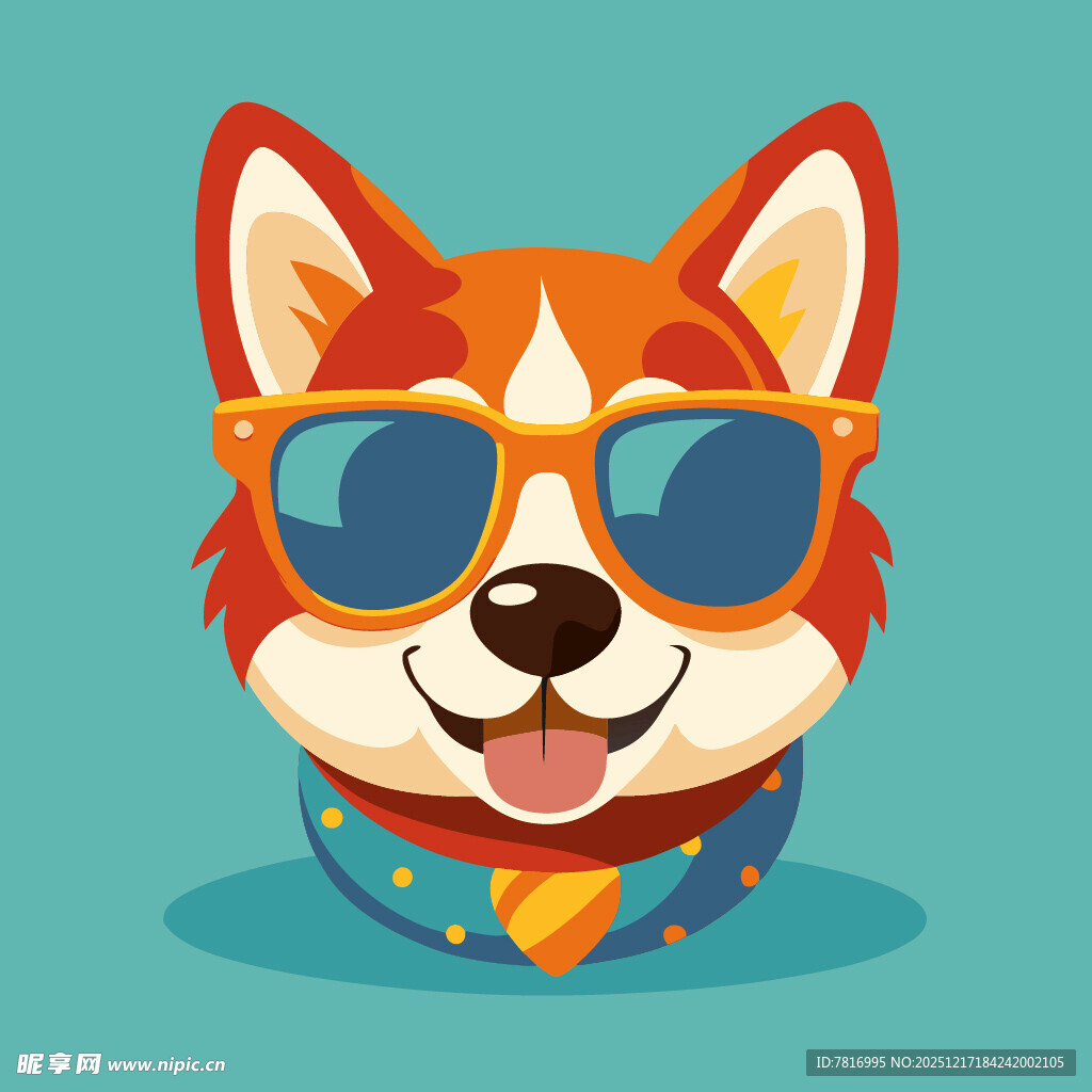 戴墨镜的可爱柯基犬