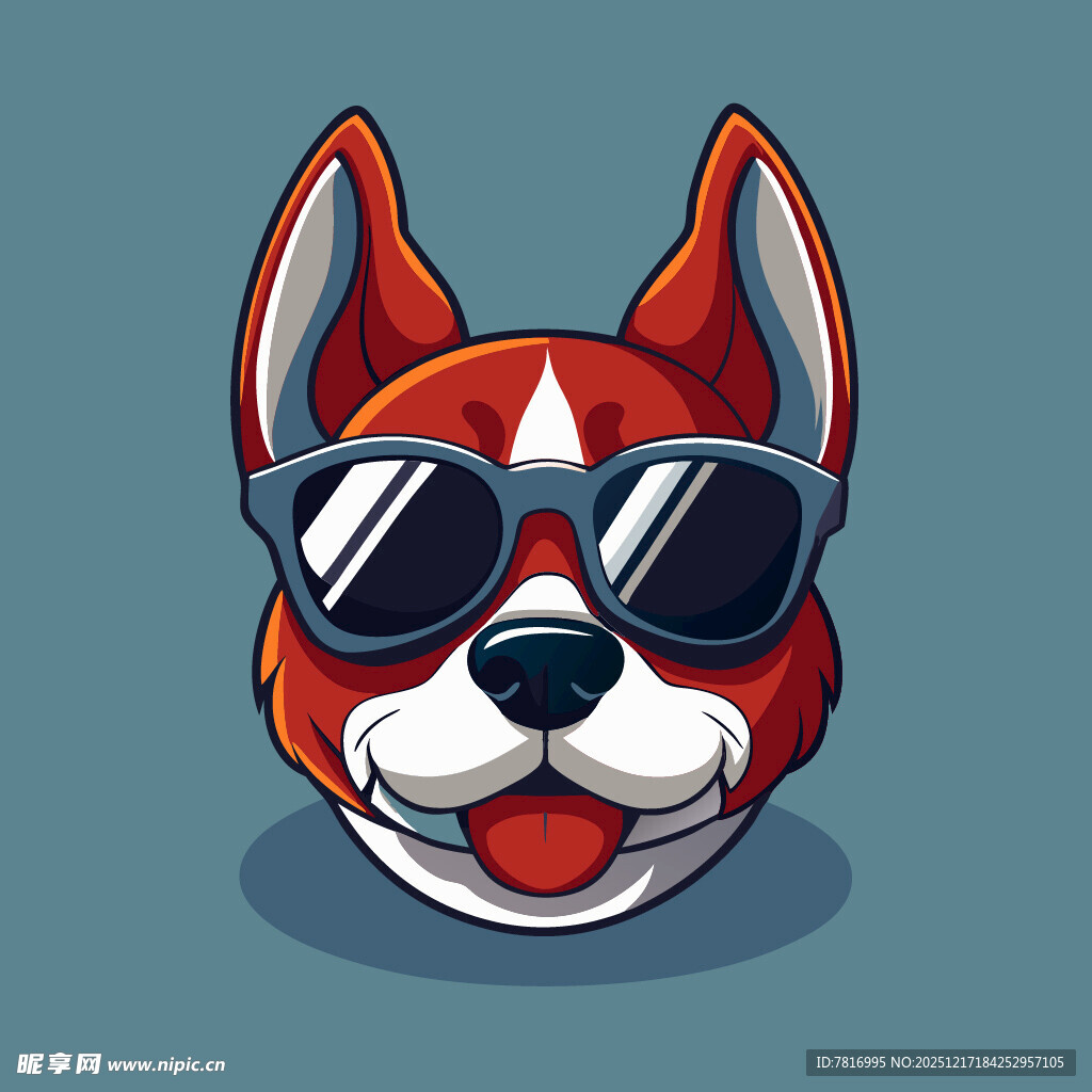 戴墨镜的俏皮狗狗头像