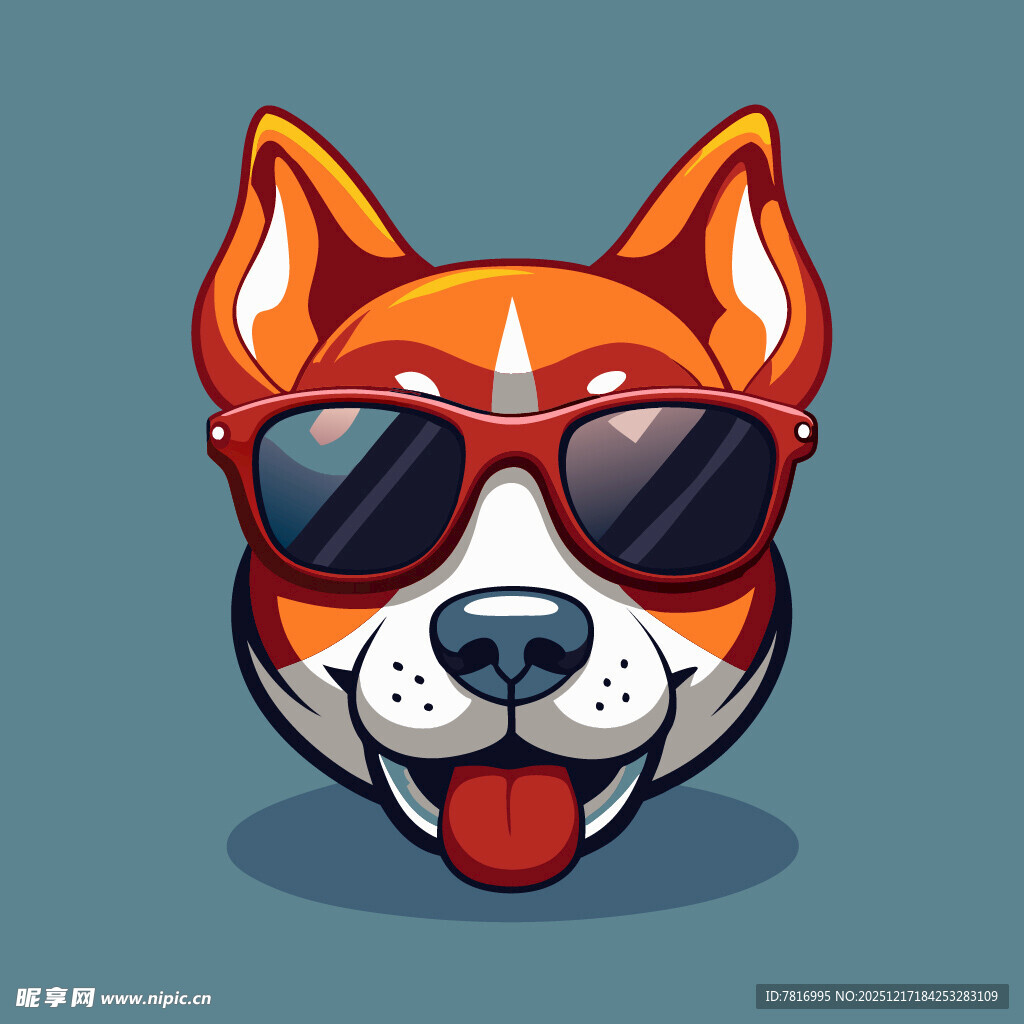 戴墨镜的俏皮狗狗头像