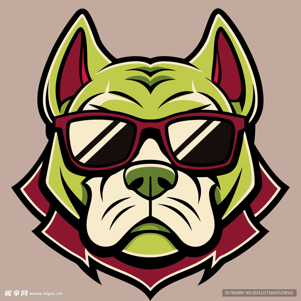 戴墨镜的酷炫狗狗头像