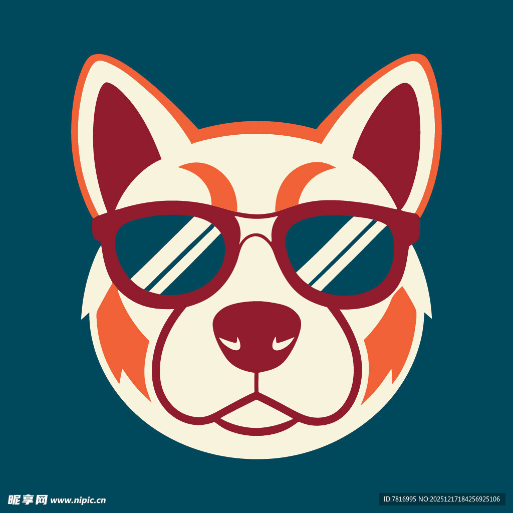 戴墨镜的俏皮狗狗头像