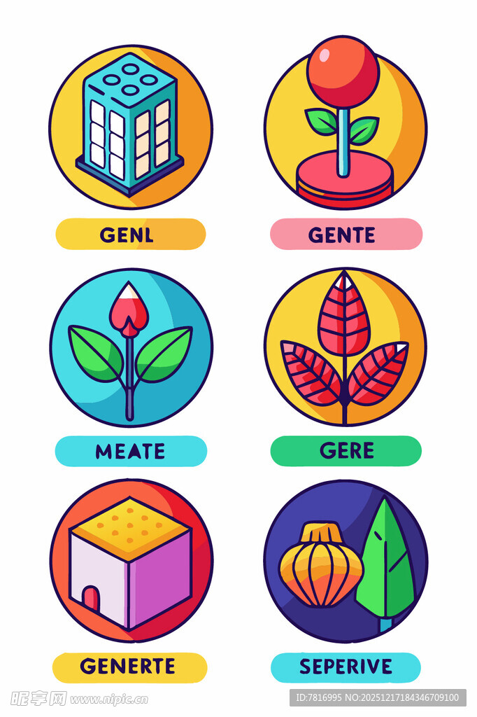 多彩农业与园艺图标集