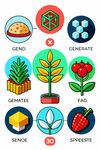 植物基因相关图标集合