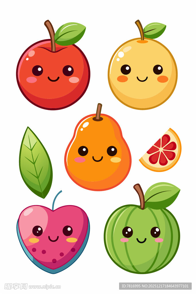 可爱表情水果大集合