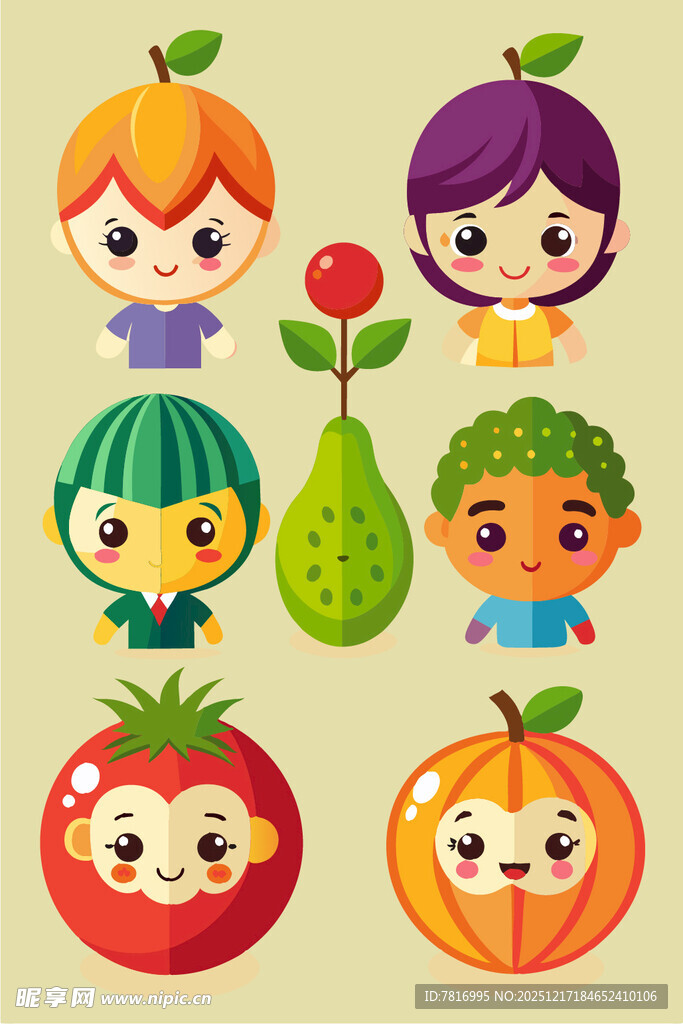 可爱蔬果卡通人物集合