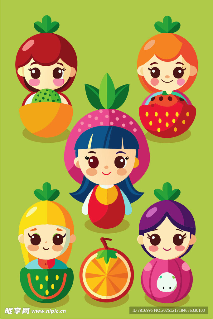 水果拟人卡通角色集合