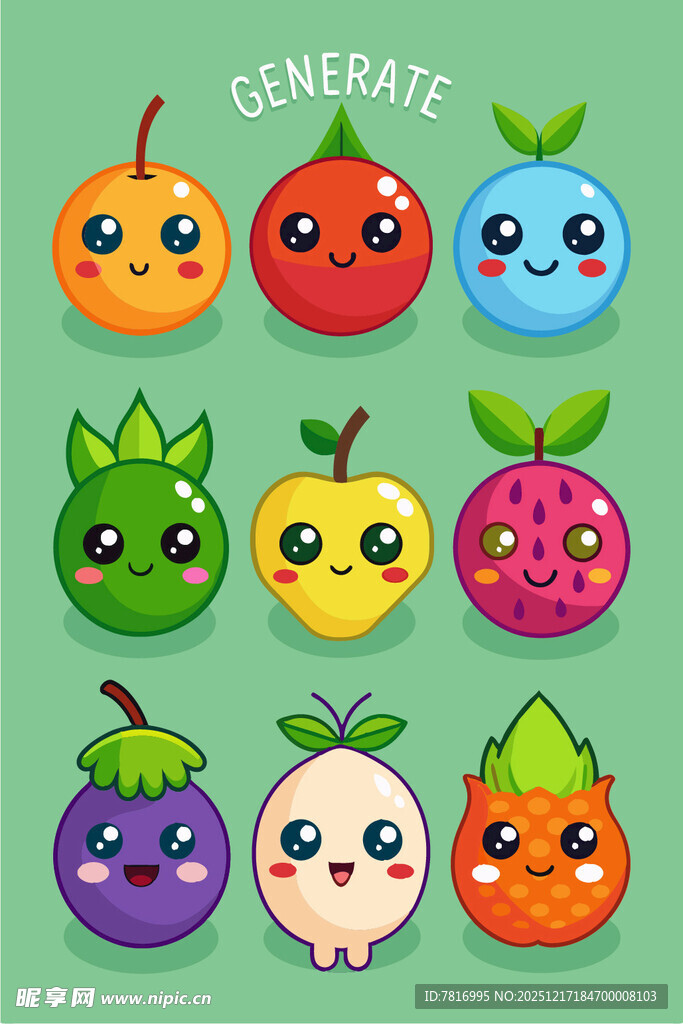 可爱卡通蔬菜水果表情包