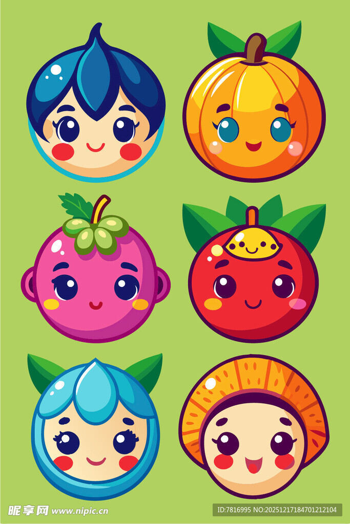 可爱水果拟人卡通头像
