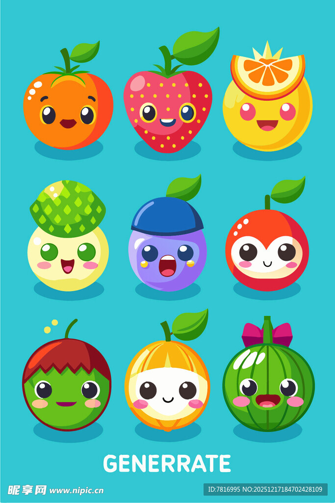 可爱水果卡通形象集合