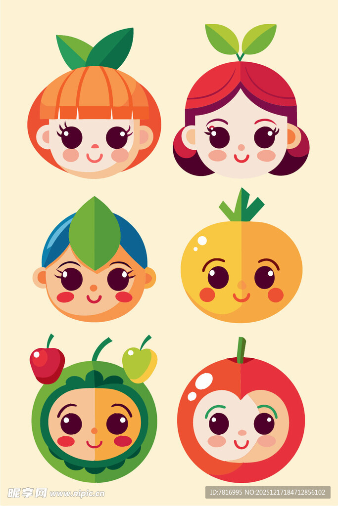 可爱水果拟人卡通头像