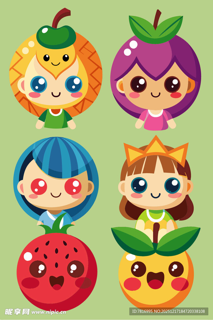 可爱水果拟人卡通形象