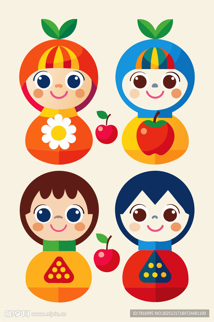 可爱水果主题儿童形象