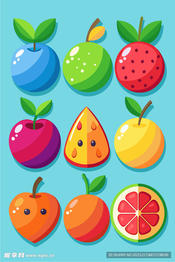 可爱表情水果大集合