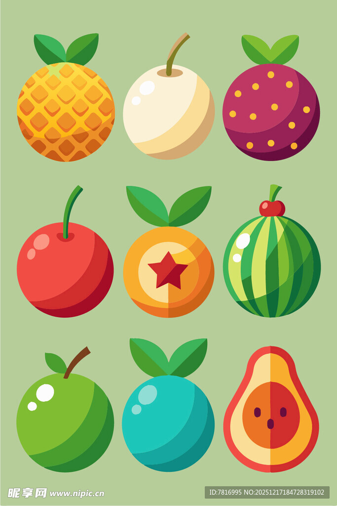 多彩卡通水果大集合