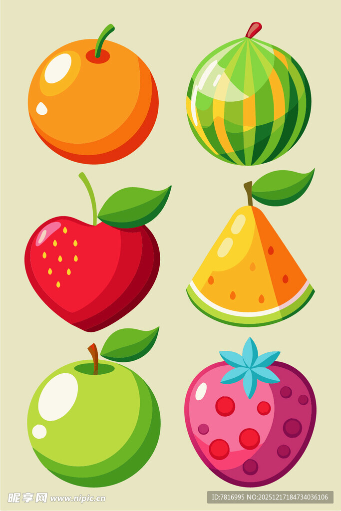 多彩新鲜水果集合