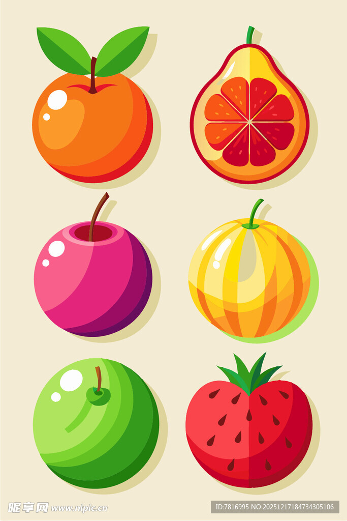 多彩新鲜水果集合