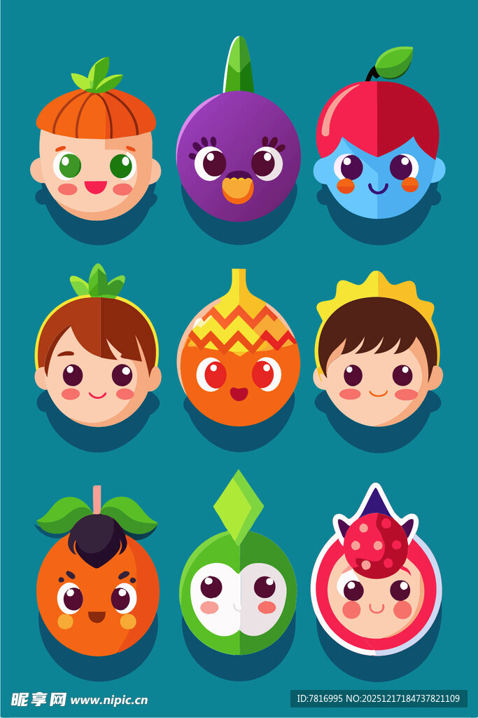 可爱水果拟人卡通头像