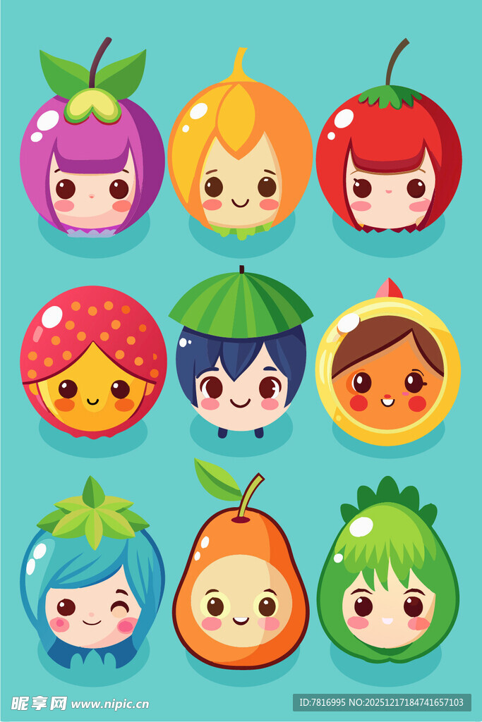 可爱水果拟人卡通形象