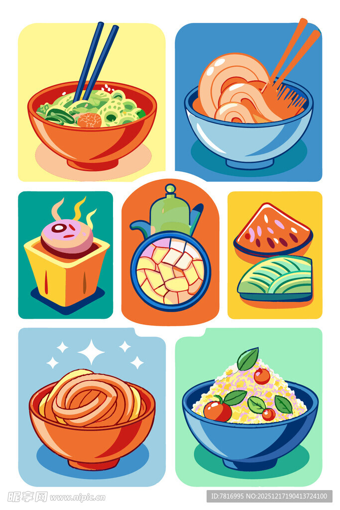 多彩亚洲美食拼盘