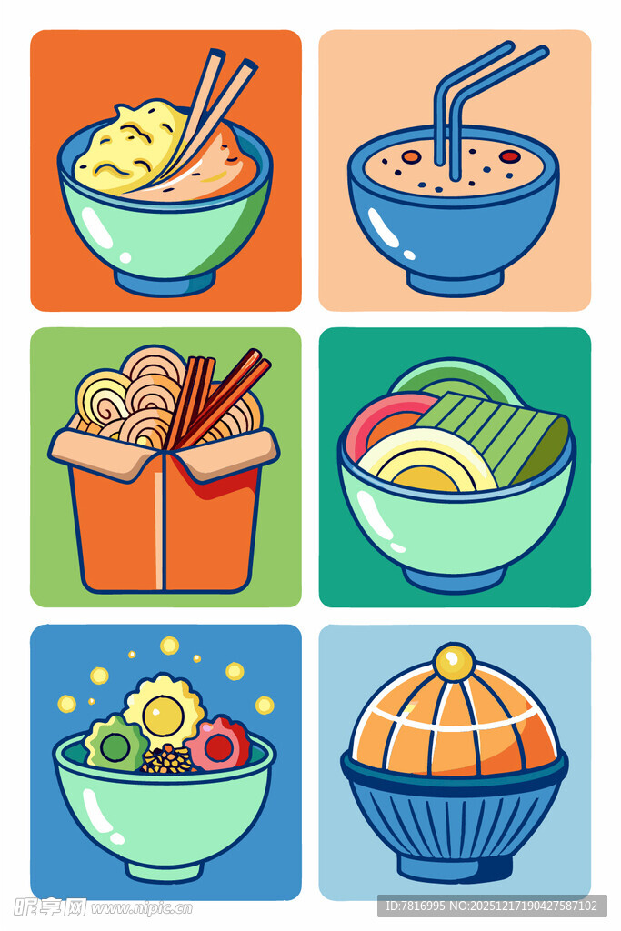 多彩美食插画集合