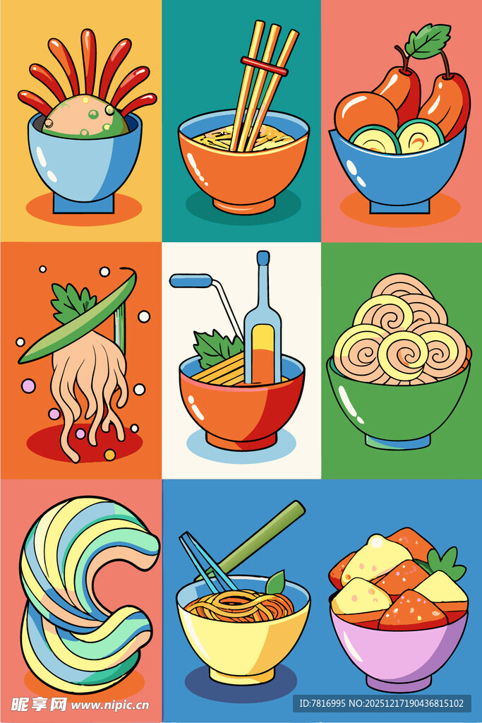 多彩美食插画集合