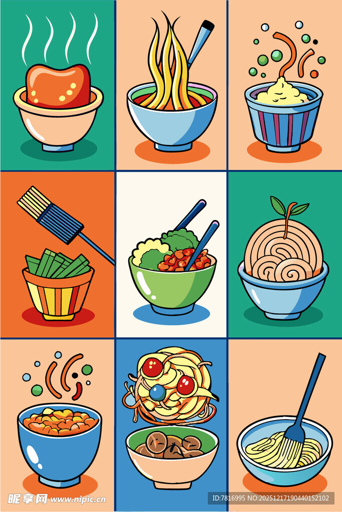 多彩美食插画集合