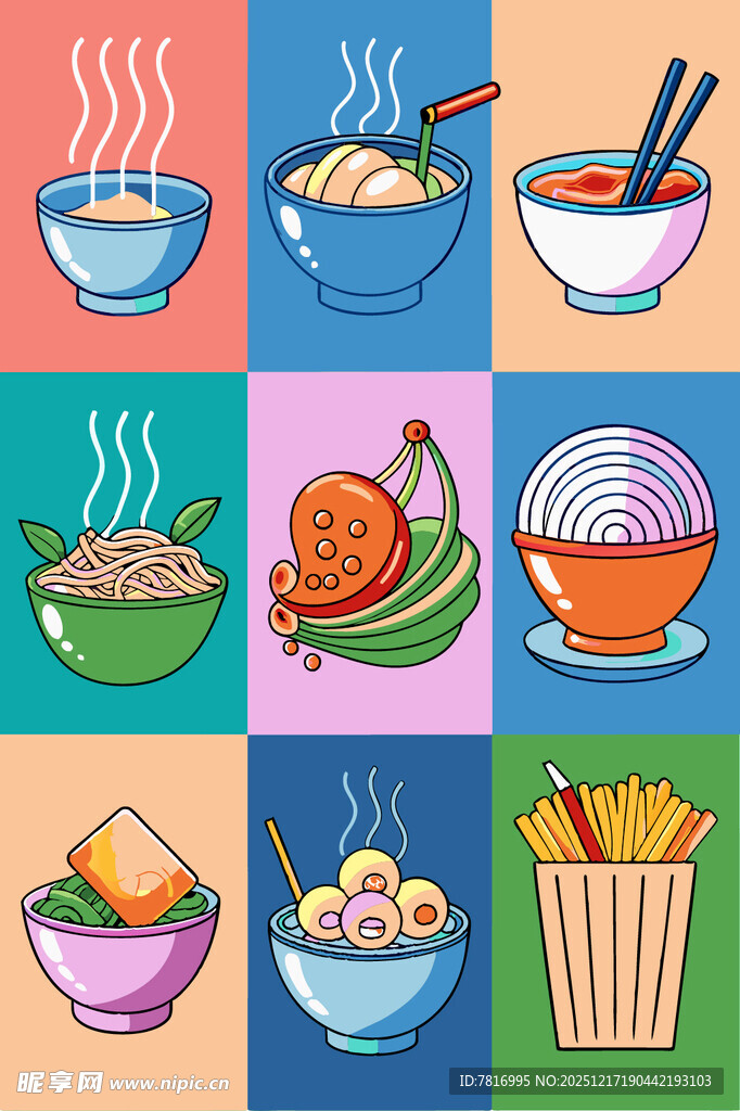 多彩美食插画集合