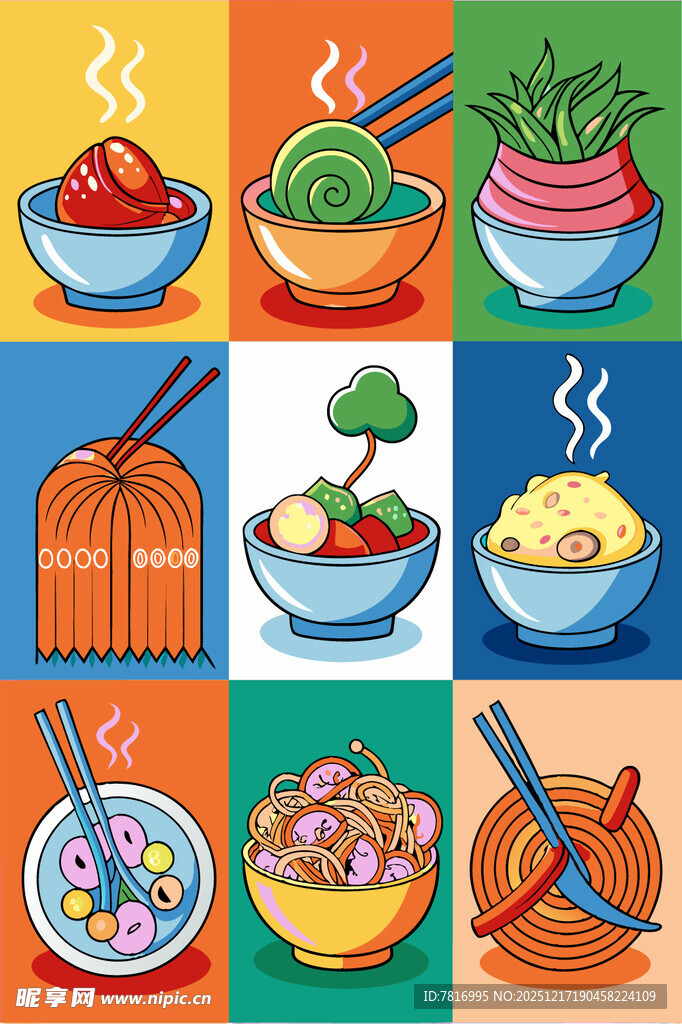 多彩美食插画尽显美味