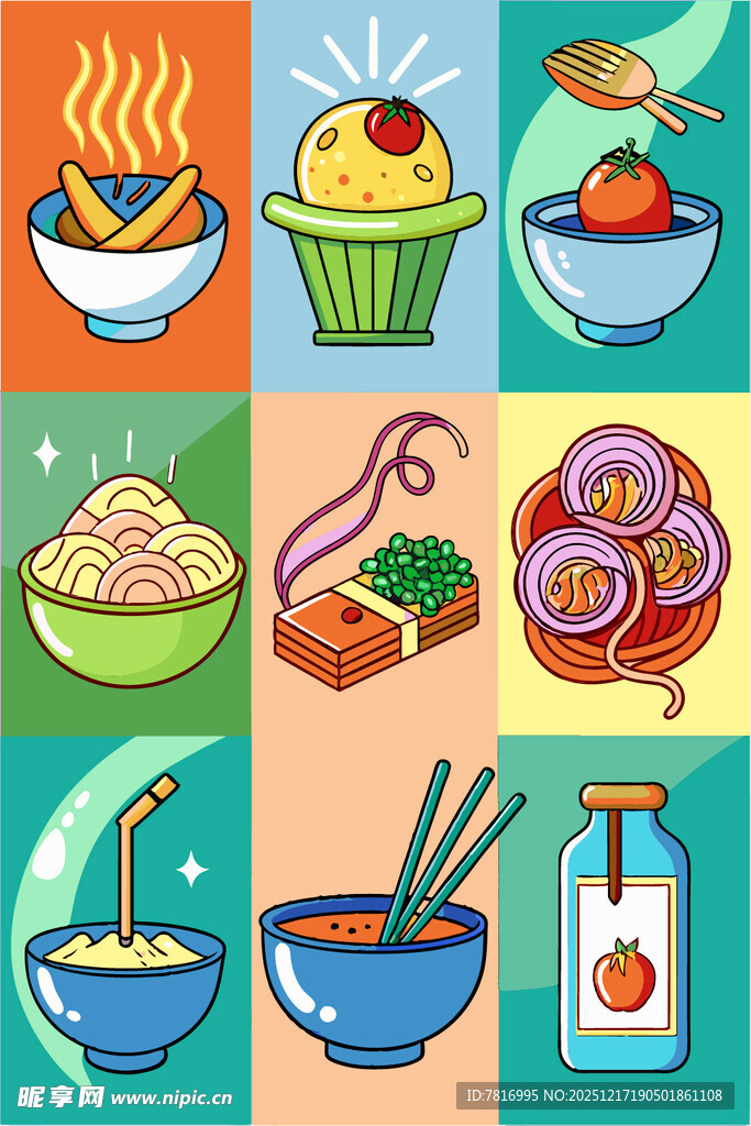 多彩美食插画集合