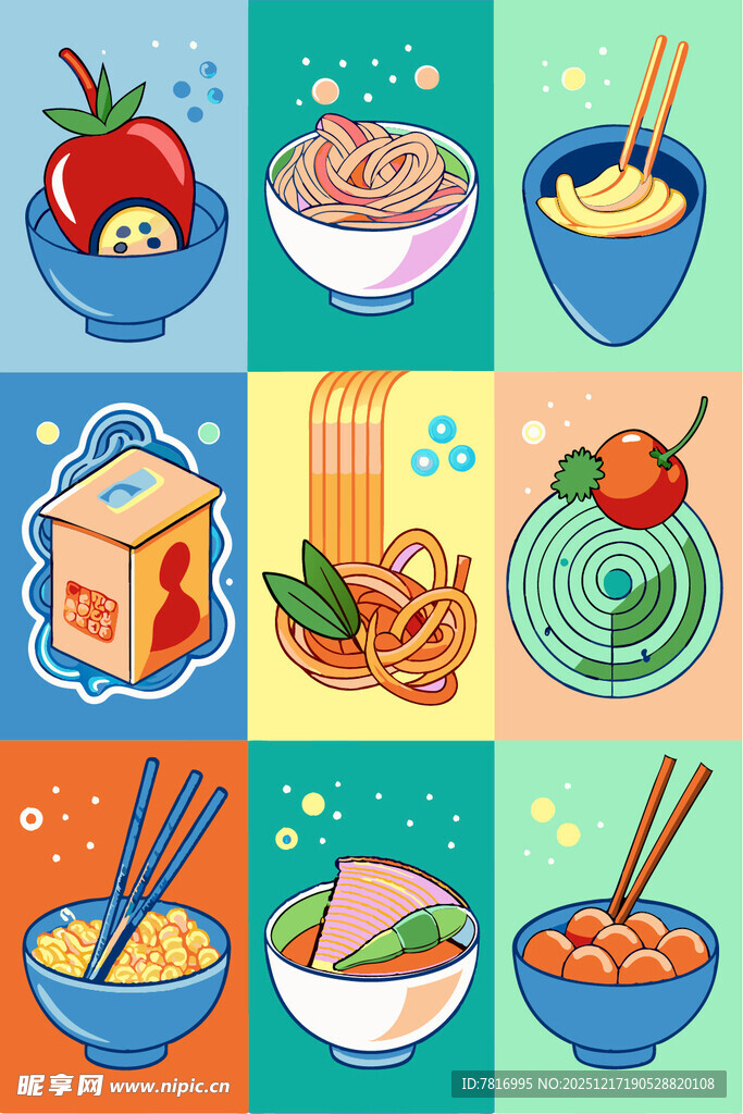 多彩美食插画尽显美味