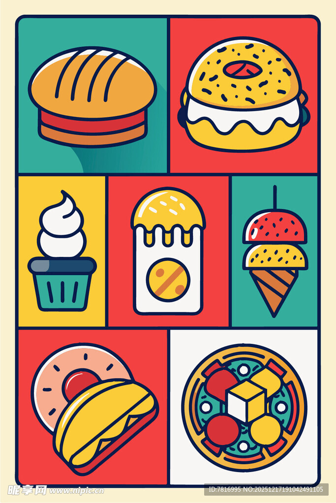 多彩美味的各式甜点与面包