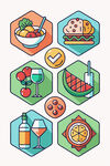 多彩美食图标集合