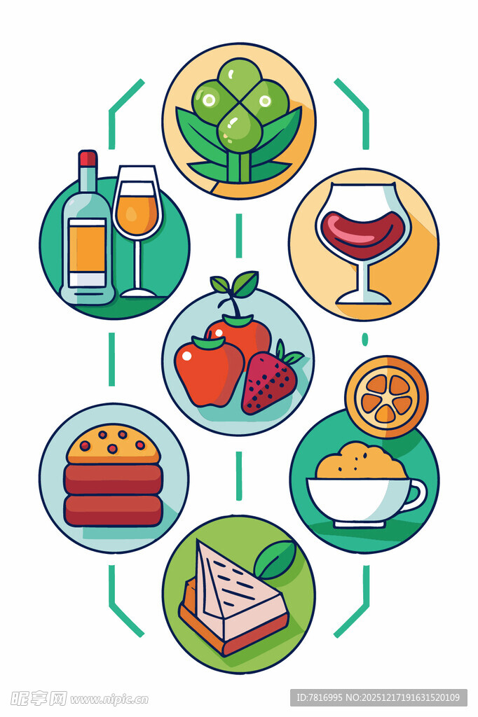 多样美食图标集合