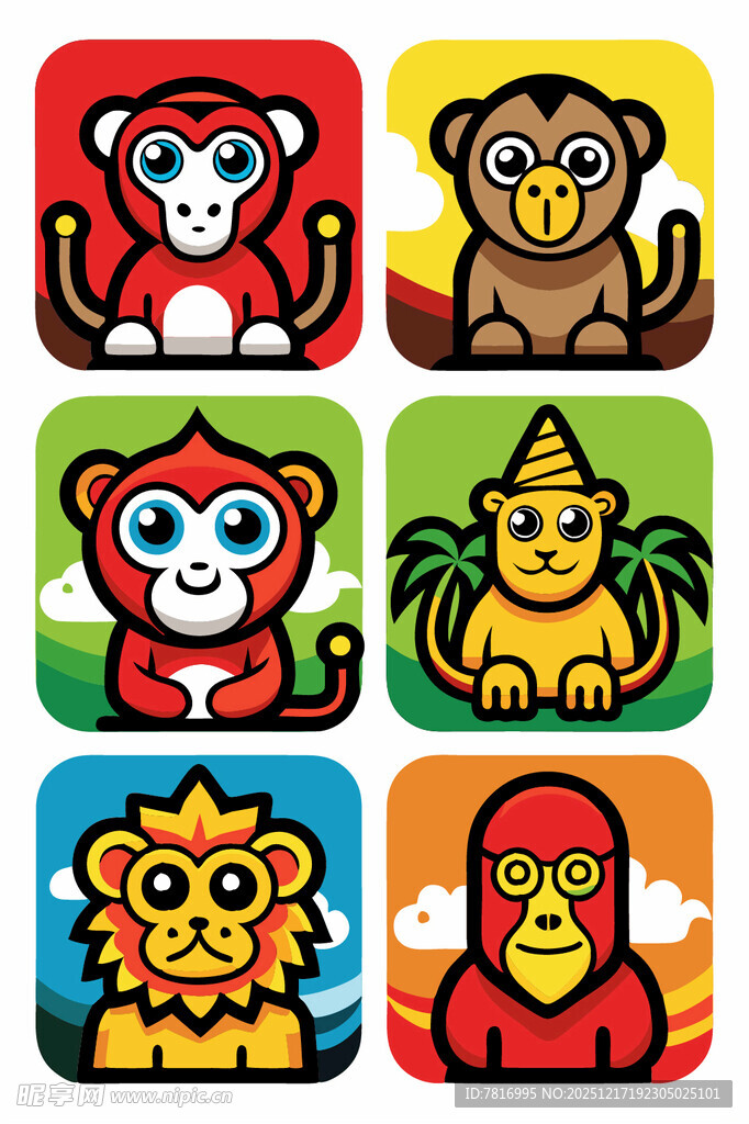 可爱动物图标集合