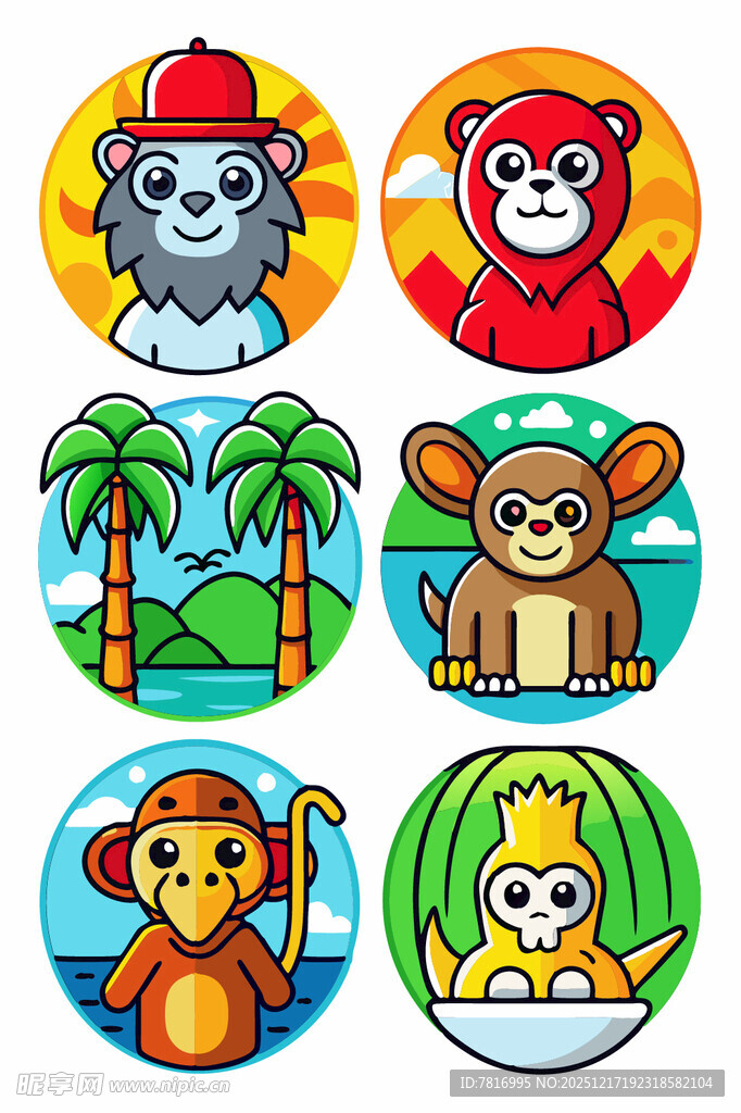 可爱动物卡通形象集合