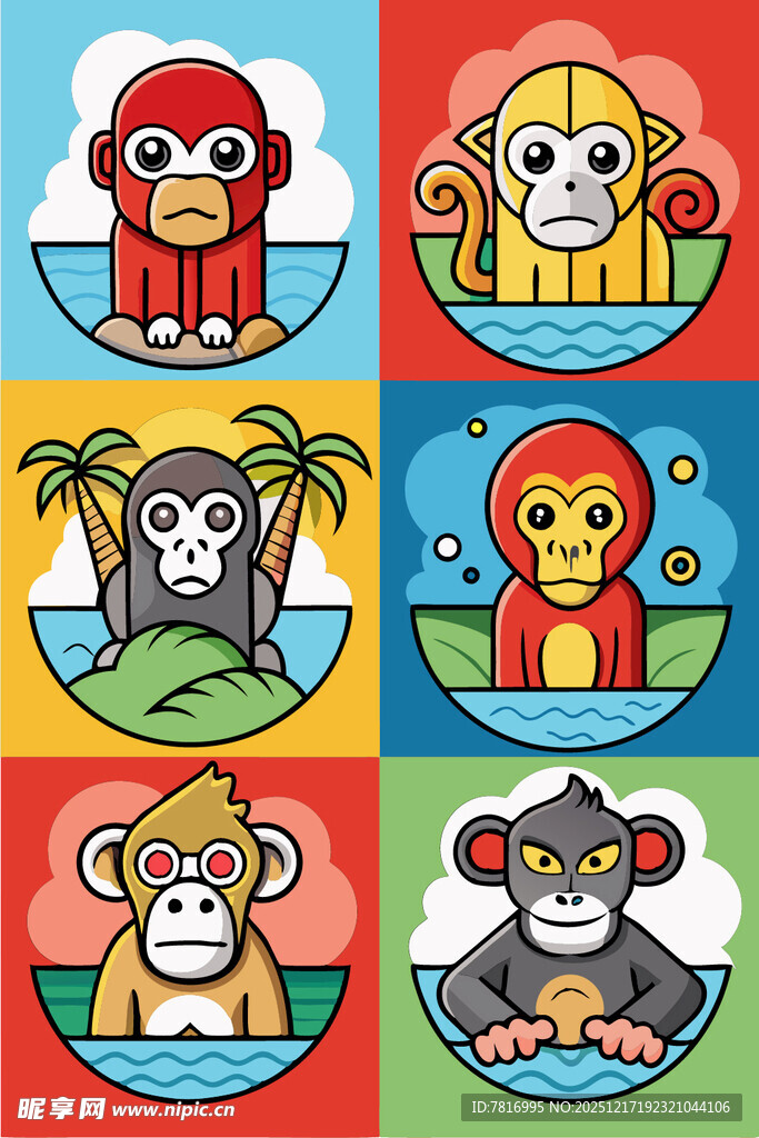 可爱动物卡通头像集合