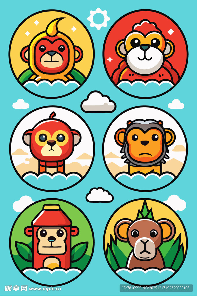 可爱动物卡通头像集合