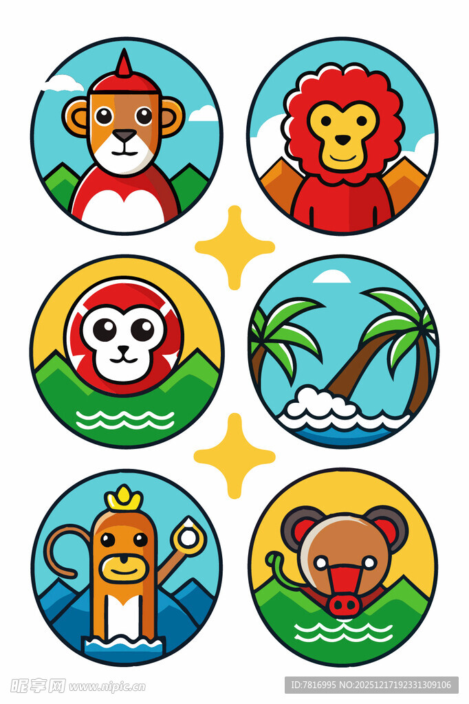 可爱动物卡通头像集合