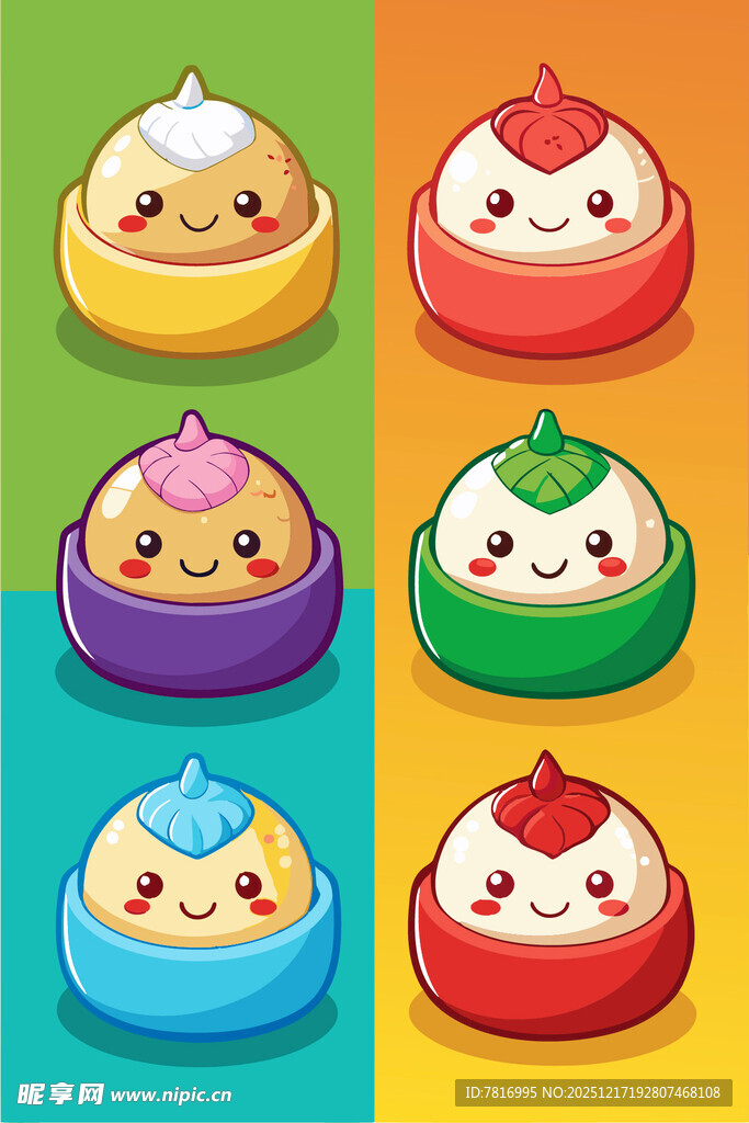 可爱卡通包子形象集合