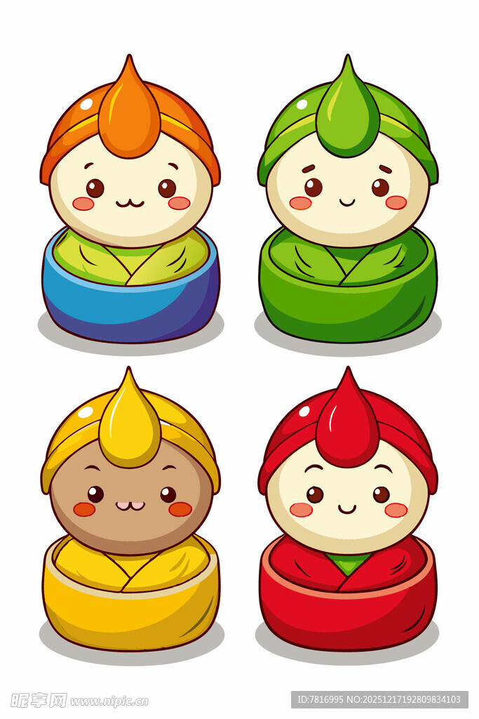 可爱多彩卡通小和尚摆件