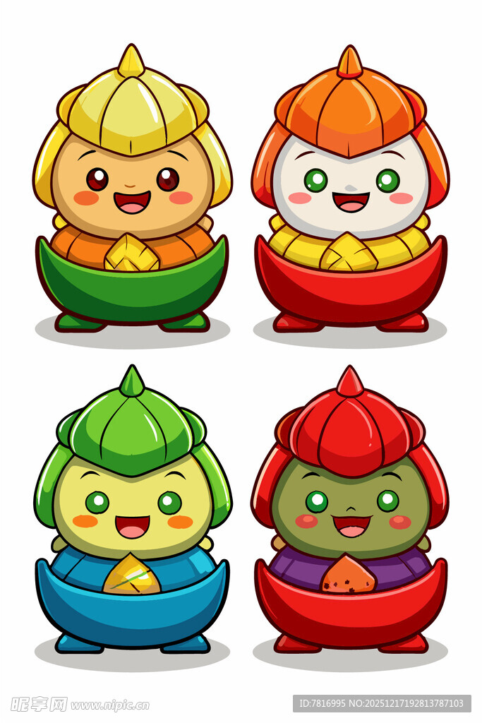 可爱卡通小笼包形象集合