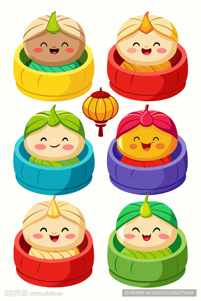 可爱卡通小笼包形象集合