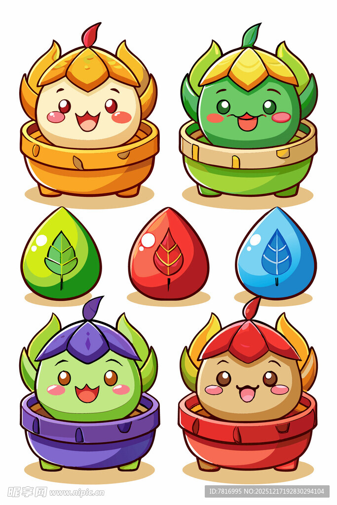 可爱卡通元素精灵形象集