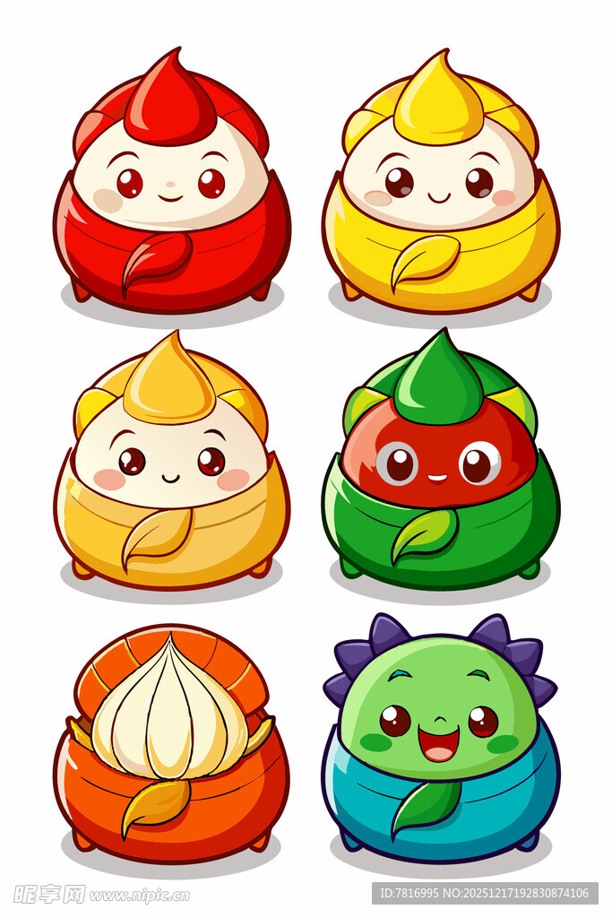 可爱卡通包子形象集合