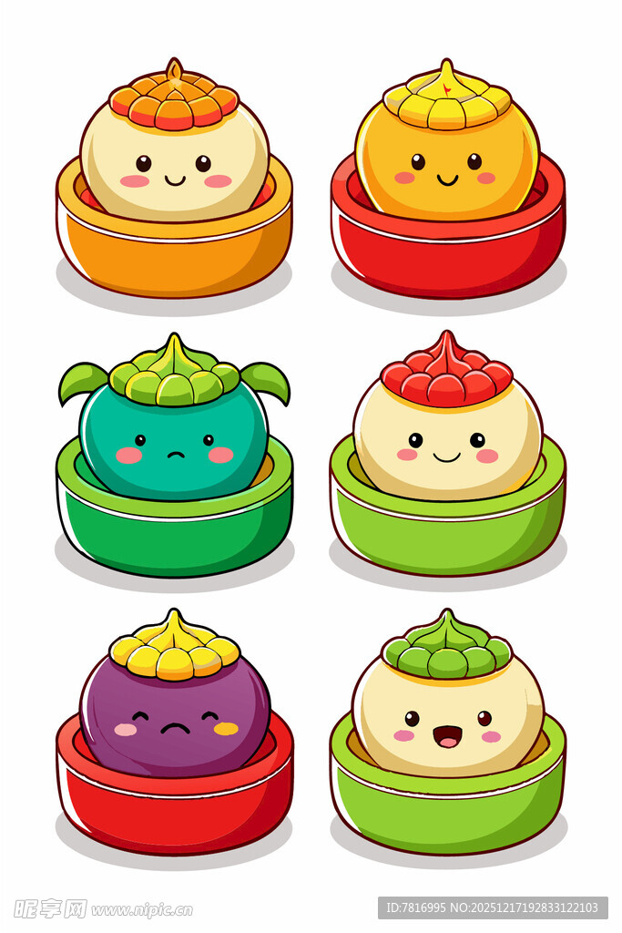 可爱卡通包子形象集合