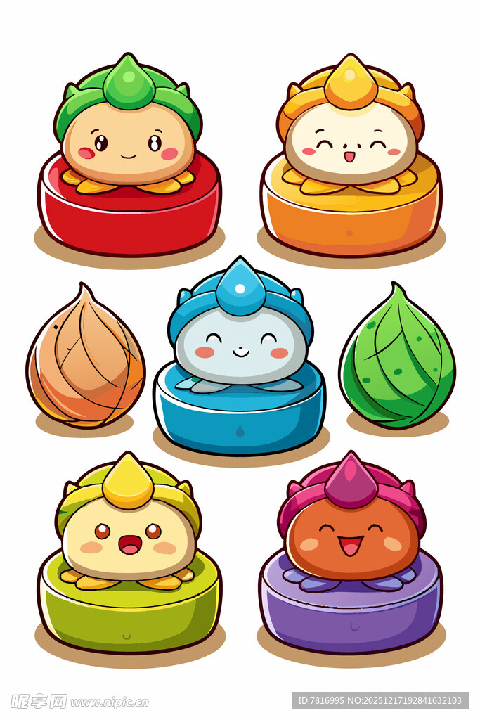 可爱卡通包子形象集合