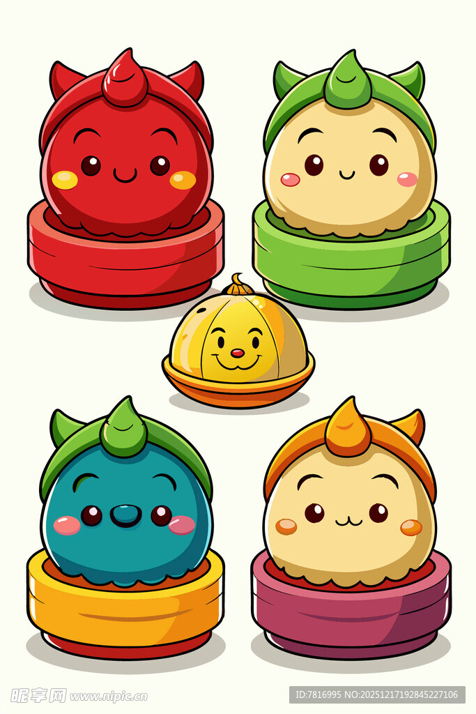 可爱多彩小怪兽卡通形象