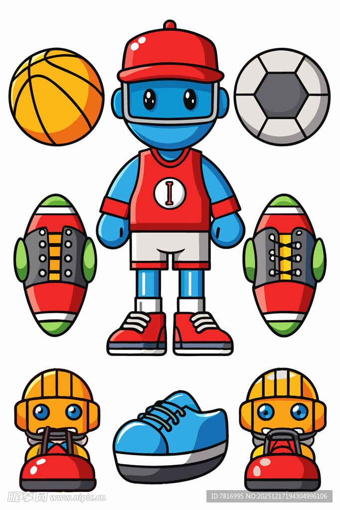 机器人运动装备图标集合